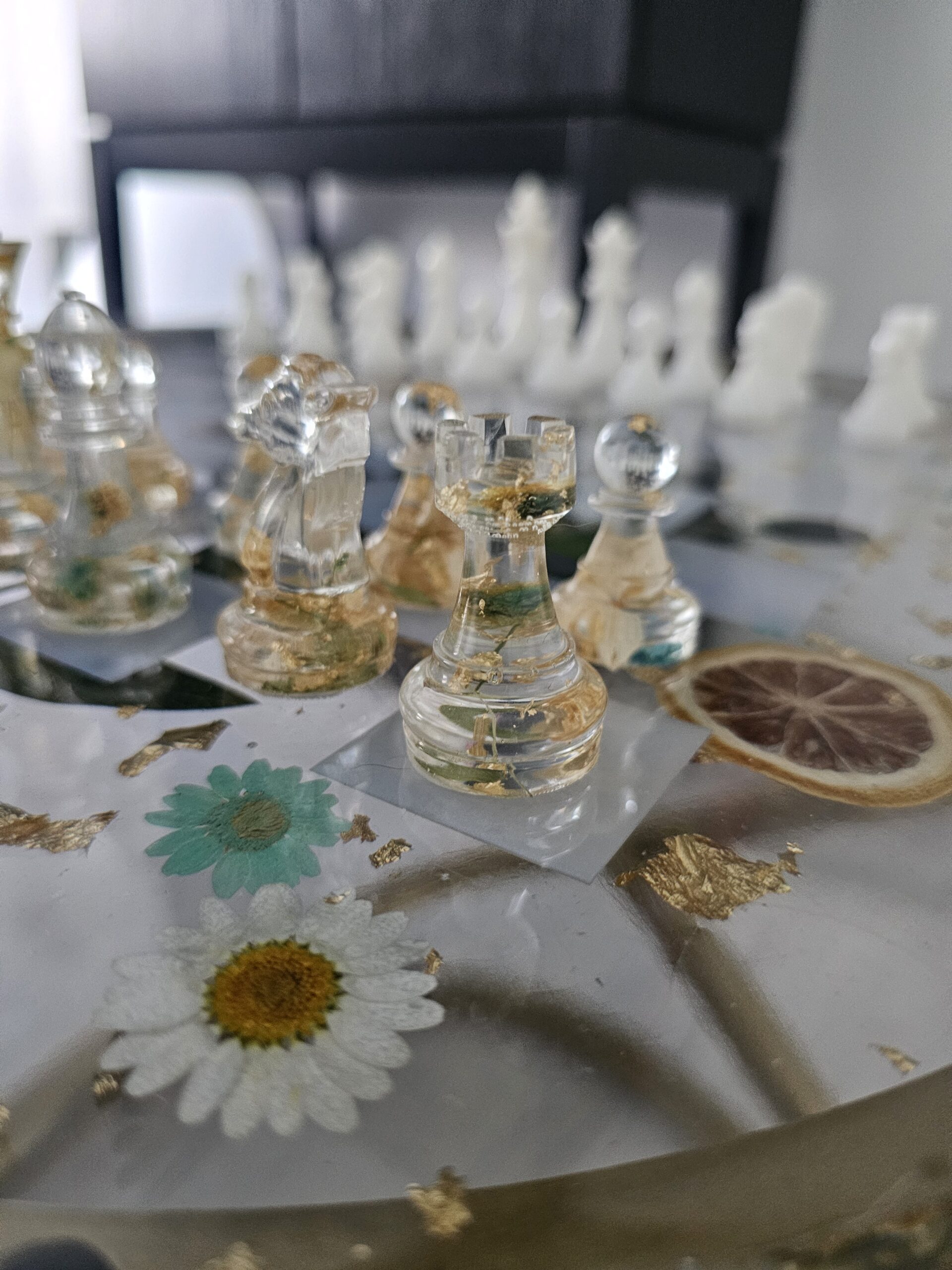 Plateau de Table Échiquier en Résine "Dolce Vita" — 50 cm – Image 2